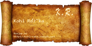 Kohl Réka névjegykártya